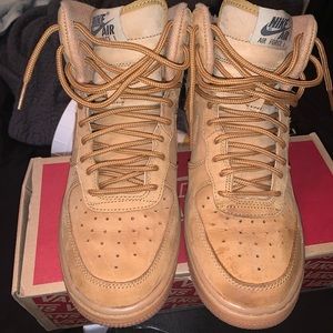 Nike AF1 wheat high tops 2016
